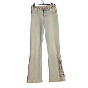 Vintage '90s Vanilla Jeans mid rise, flare, floral embroidered Vintage '90s
